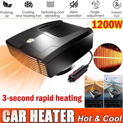 #ad 1200W Heater Portable Heating Cooling Fan Defroster Demister for Car Truck 12V $19.99