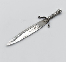 Antique Solid Silver Sword Form Bookmark George V 1912 Novelty