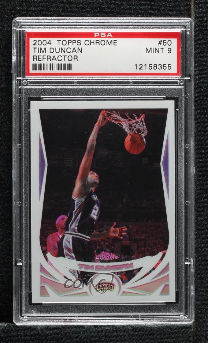 2004-05 Topps Chrome Refractor Tim Duncan #50 PSA 9 MINT HOF 0d3