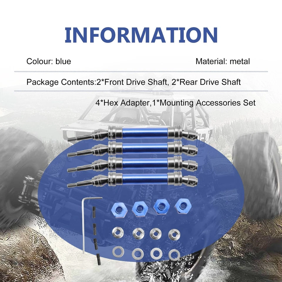 4 StüCk Metall-Antriebswelle Vorne und Hinten CVD für 1/10 Slash S4504 - Bild 2 von 4