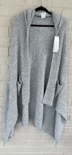 Softies Marshmallow Hooded Shawl with Arm Slits in Gray Size OS NWT
