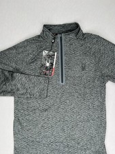 Spyder Mens Active 1/4 Zip Long Sleeve Pullover Athletic Shirt Gray Sz M - 78