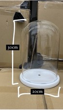 1 Piece Glass Dome Display Bell Jar Cloche w/ Wood Base 12  X 8  