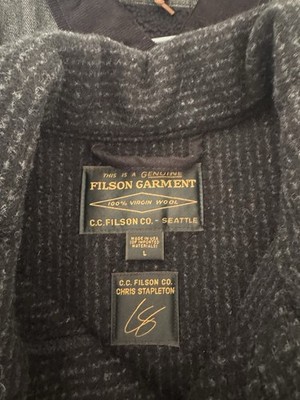 Filson Chris Stapleton Mackinaw Cruiser Men's Wool Coat Size large