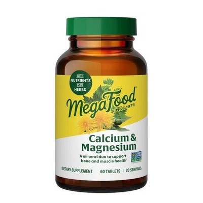 Calcium & Magnesium 60 Tabs By MegaFood exp 2027