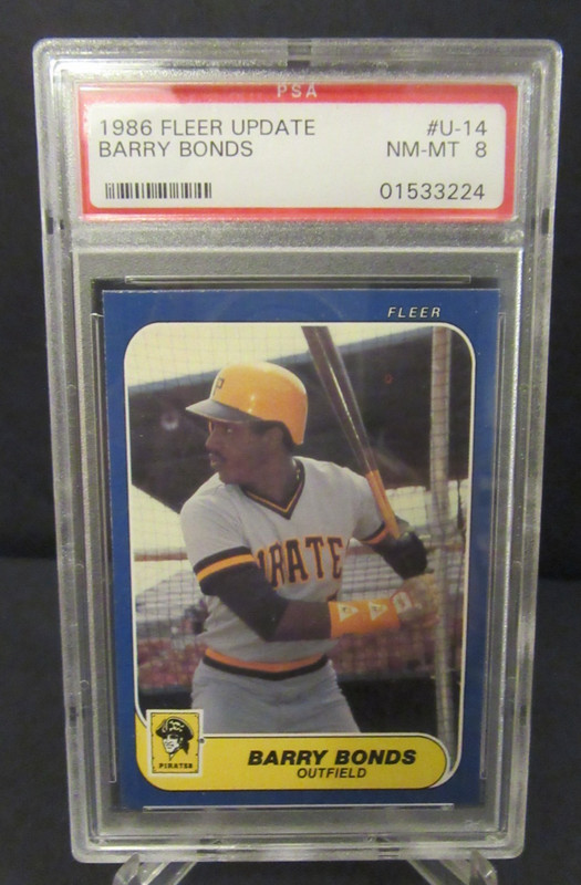 1986 Fleer Update #U-14 Barry Bonds PSA 8 NM-MT Pittsburgh Pirates Rookie Card