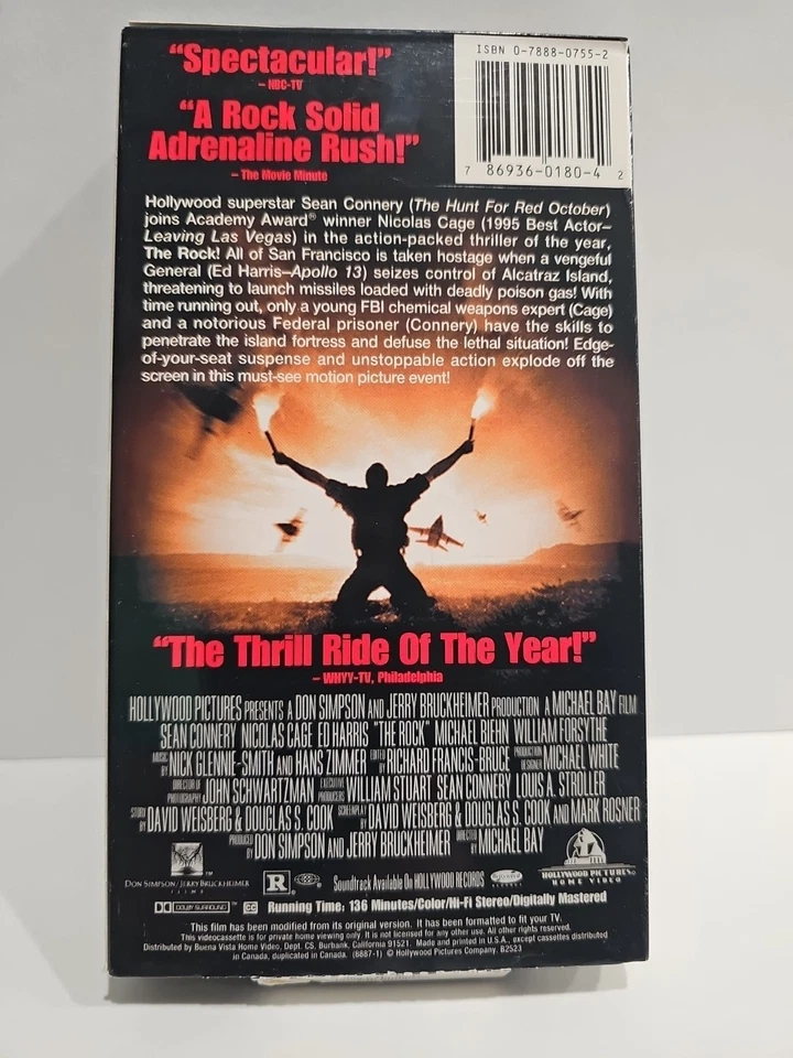 The Rock VHS 1998 Sean Connery Nicolas Cage LIKE Brand New Could Be New - Image 2 of 4