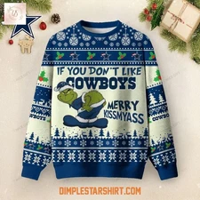Personalized Dallas Cowboys Merry Kissmyass Ugly Christmas Sweater Unisex Fit