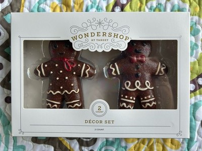 2pk Ceramic Gingerbread Man Figure Christmas Decor - Wondershop - NEW IN PACKAGE