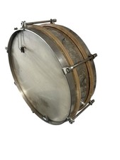 Vintage Military Ludwig Drum Musical Handmade Instrument Old Leather Fur