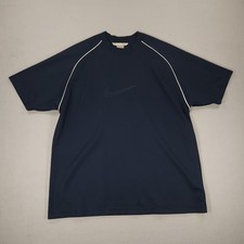 Vintage Nike Center Swoosh Tshirt Mens L Navy Blue Baggy Boxy Fit 90s Y2K