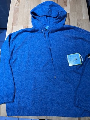 CeCe BLUE Stretch Acrylic Blend Hooded  Sweater - Women's Sz M NEW