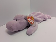 New Ty Beanie Baby HAPPY The Hippo Purple 1993 1994 DOB