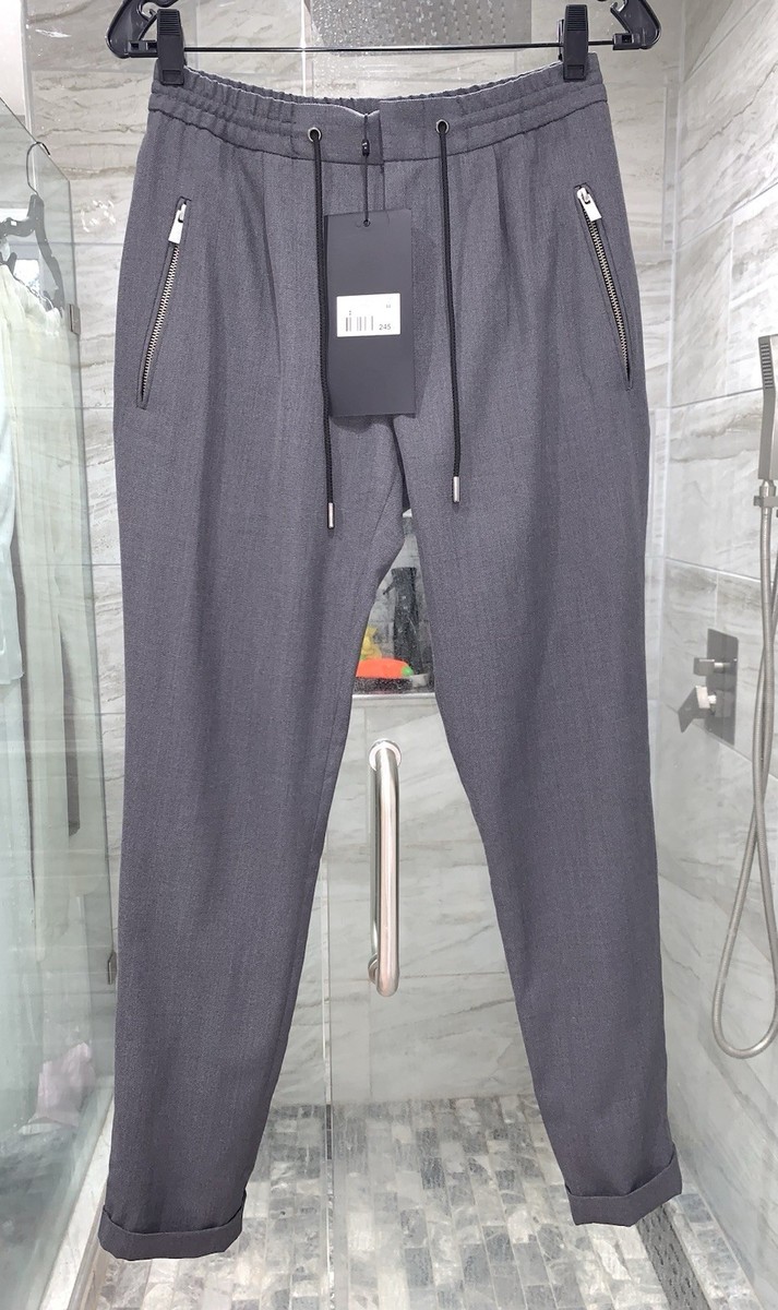 The Kooples $245 NWT Charcoal Chino Drawstring Pants, size EU 44