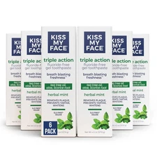 Kiss My Face Triple Action Toothpaste 4.5Oz Pack Of 3 Whitening Plaque Tartar