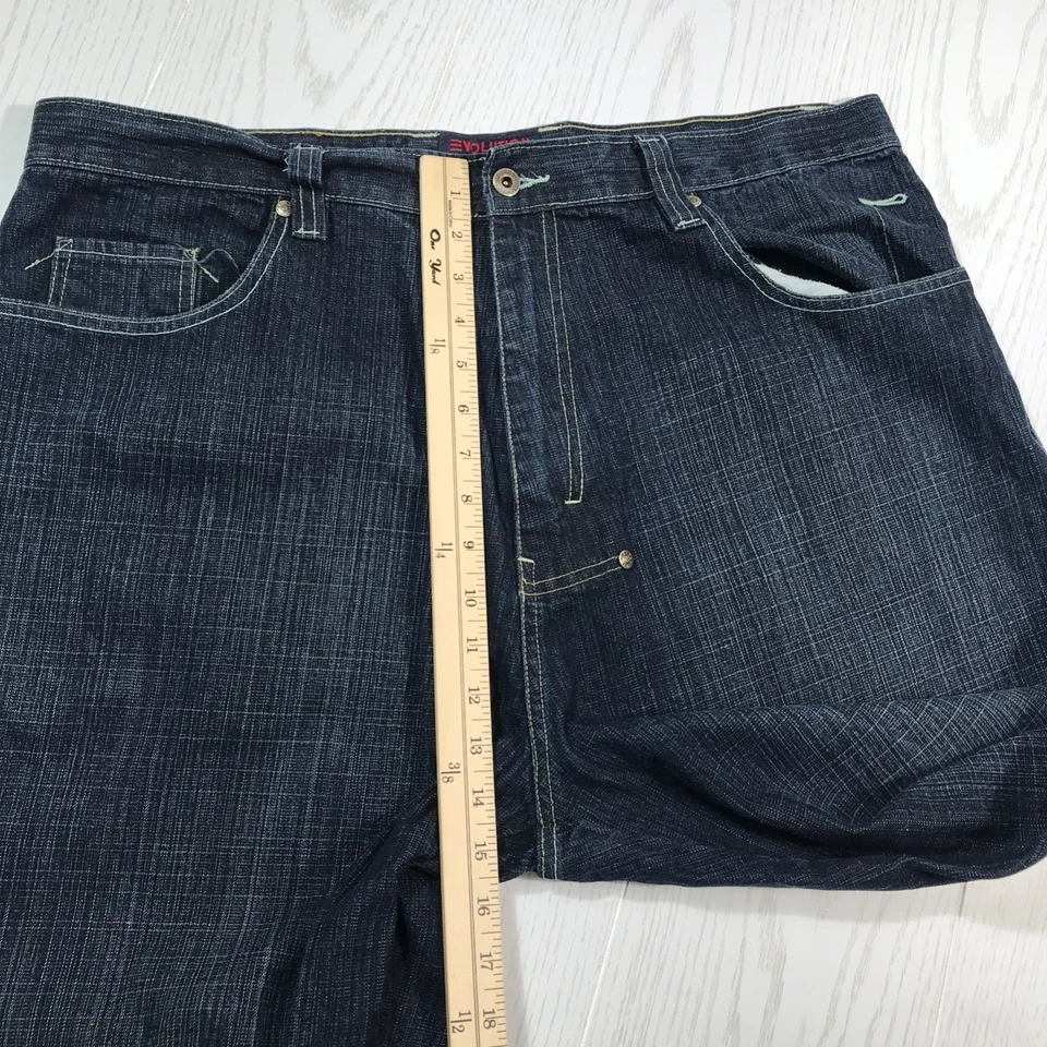 Vintage Y2K Baggy Wide Leg Jeans Men 40x32 Evolution Cotton Blue Hip Hop Skater - Image 4 of 4