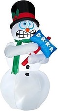 Inflatable Gemmy 6 Ft Animated Snowman Shivering Shakes Yard Christmas Decor