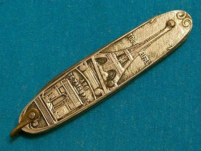 ANTIQUE FRANCE RAILROAD WATCH FOB KNIFE PARIS EIFFEL TOWER PEN KNIVES VINTAGE EC