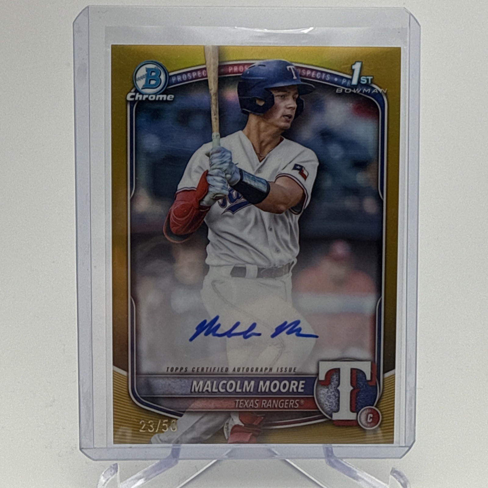 MALCOLM MOORE - 2025 Bowman Chrome 1st Autograph TRUE GOLD AUTO /50 - #CPA-MMO ✨