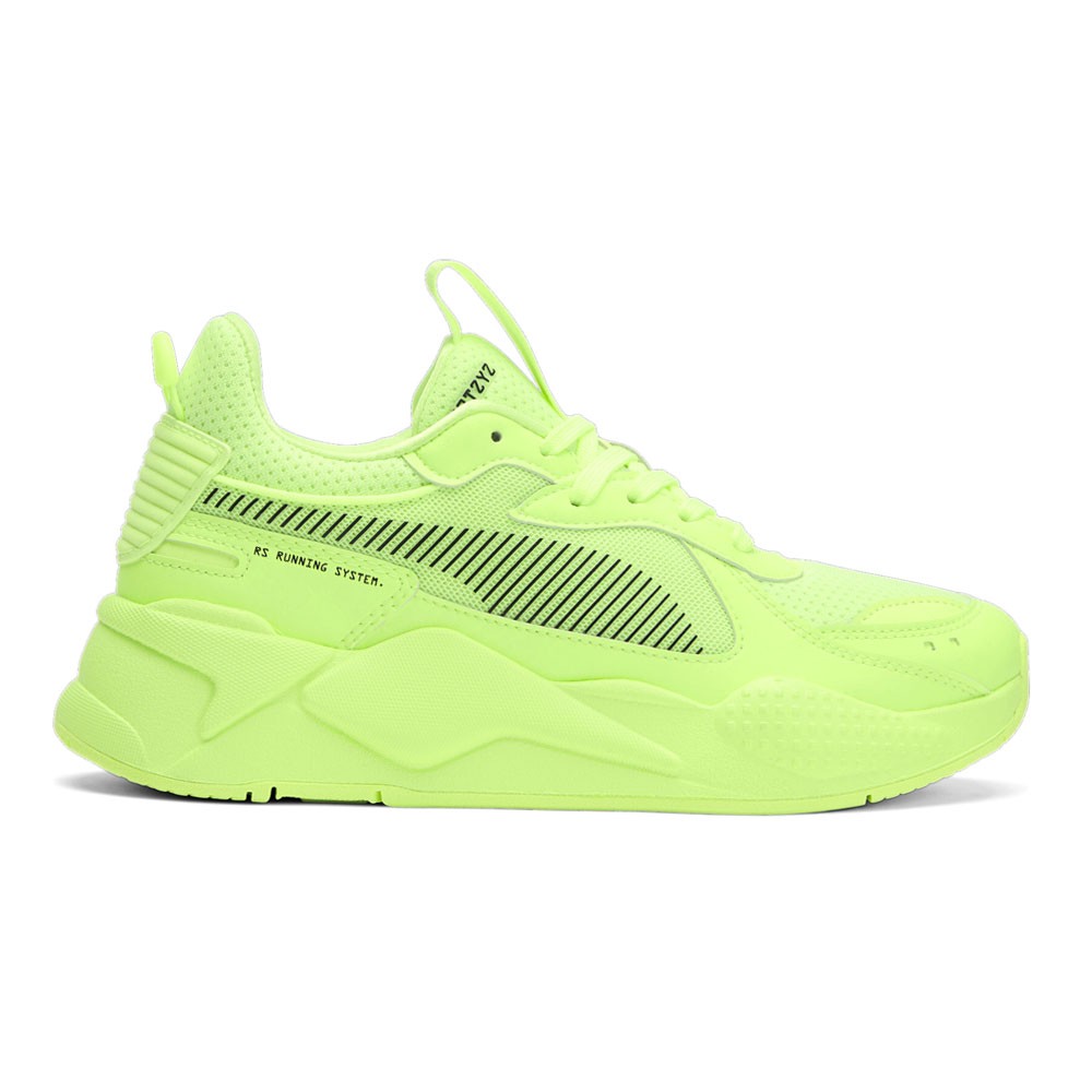 PUMA RsX Vibes Striped Logo Lace Up Womens Yellow Sneakers Casual