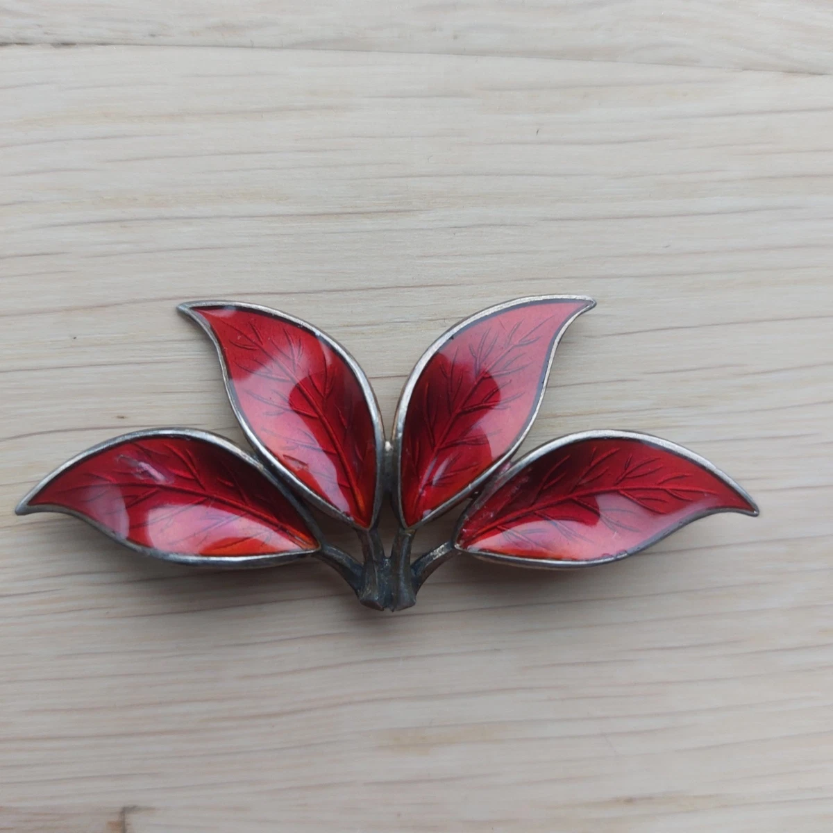 Broche Vintage En Argent 830S - Signée Albert Scharning - Norvège - Émail - Pièce D'époque (1274)