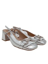 ALMA EN PENA Slingback-Pumps Damen Pumps Gr. DE 41 silberfarben Glanz-Optik