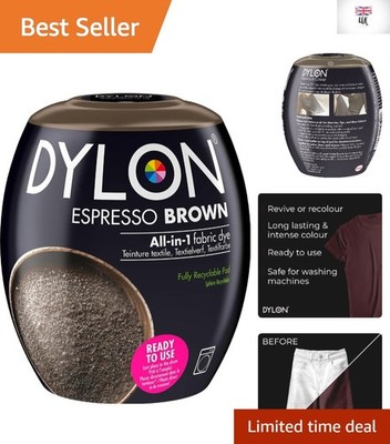 Dylon 350g Fabric Dye Pod - Espresso Brown für lebendige Heim- & Kleiderschrank-Umarbeitung