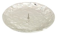 Kerzenteller Messing Vernickelt Silber Mit Dorn Ø 12,5 Cm Ideal FüR Kerzen