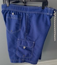 Mens Lands End Swim Trunks Blue Size M 32-34 Inseam 8 in Pockets Lining
