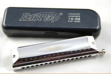 Easttop Chromatic Harmonica 16-64 C Silver -USA DEALER-SHIPS FAST-PRIORITY MAIL 
