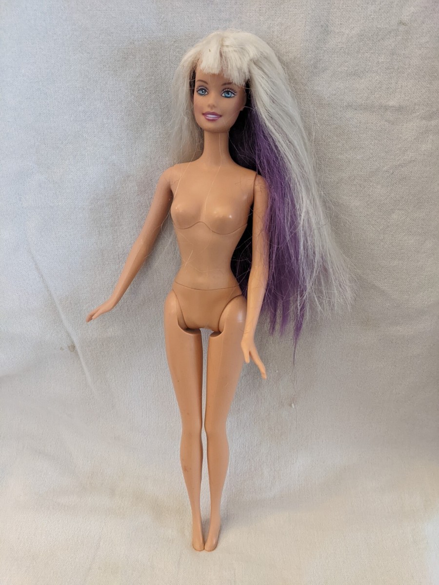 Jam N' Glam Barbie Doll Rate Rotating Scalp Purple Hair,Bendable