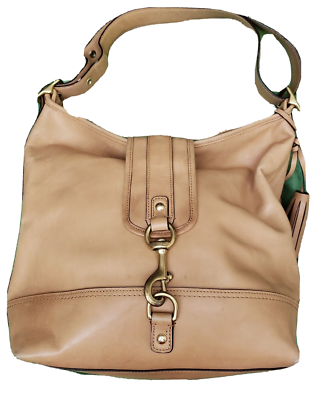 COACH LEGACY Leather Duffel Bucket Dog Leash Tan Brown Crossbody