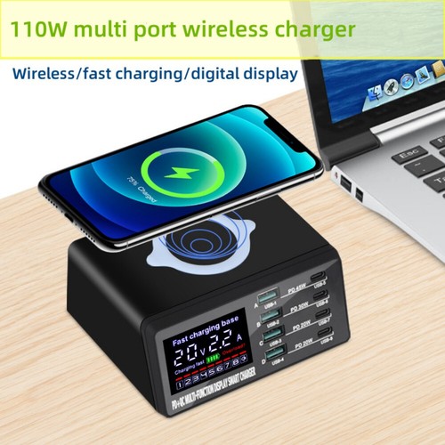 Wireless Charger Multi-function Display for iPhone Samsung Macbook Laptop iPad - Picture 2 of 15