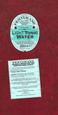 Fentimans Light Tonic Water bottle label