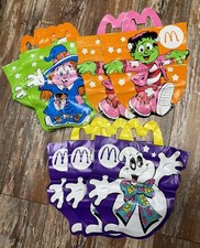 Lot Of 8 McDonalds 1990 Trick Or Treat Bags Witch Ghost Frankenstein