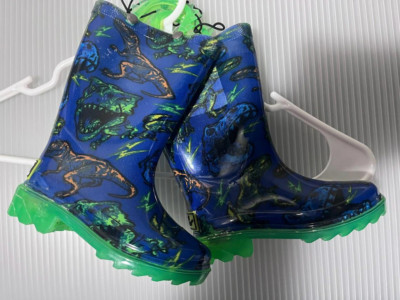 Boys Toddler Dino Boots Size 6 Blue Green