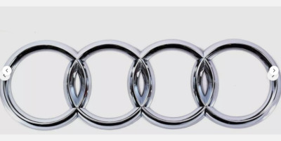 For Audi Rear Rings Emblem Boot Trunk Badge Logo Chrome Silver 193mm x 67mm