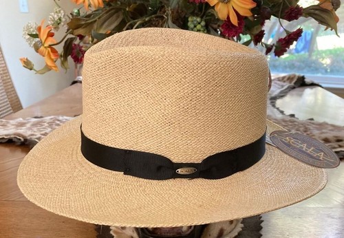 Scala Men Panama Straw Outback Hat L * Sun Shady Fedora Safari Hiking Fish Sale - Picture 2 of 4