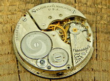 Antique Elgin Pocket watch movement 16s 7j Circa 1917 WW1 Era Grade 291 Model 7