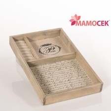 Svuotatasche portagioie portagioielli legno tessuto 23x37h4 vassoio