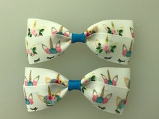 Unicorn Hair Bows with Alligator Clips
