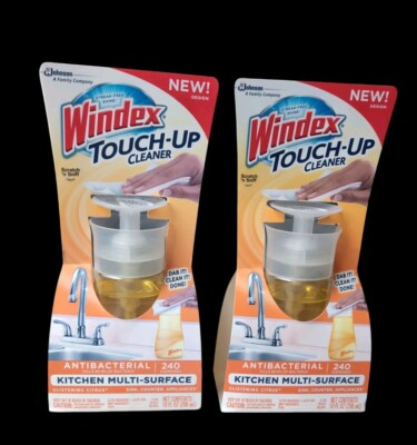 Windex Touch Up Kitchen Cleaner x2 Multi Surface Antibacterial Glistening Citrus