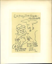 1959 Mini Poster Lithograph ORIG Print Pablo Picasso Expo Hispano Americaine 1