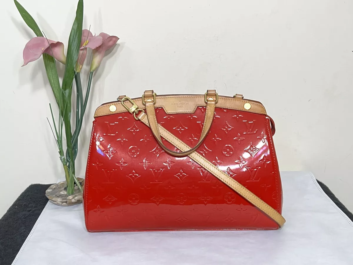 LOUIS VUITTON RED PATENT MONOGRAM VERNIS BREA MM