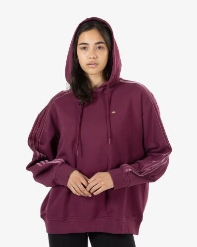 Adidas hoodie top womens burgundy