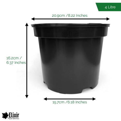Strong Black Plant Pot Plastic Plant Pots 1 1.5 2 3 4 Litres eBay