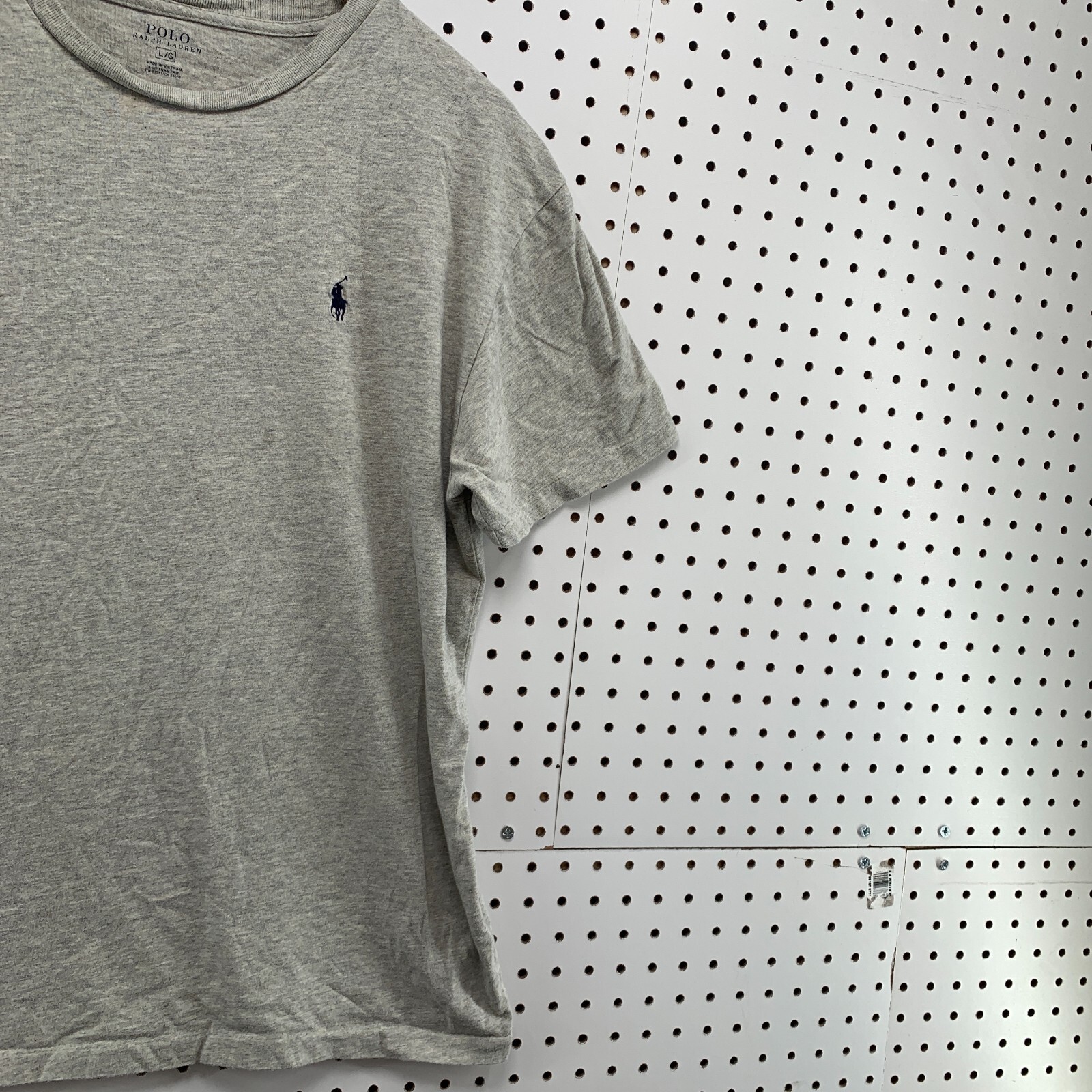 Polo Ralph Lauren camicia uomo grigio medio nero pony vestibilità 21 5x27 5