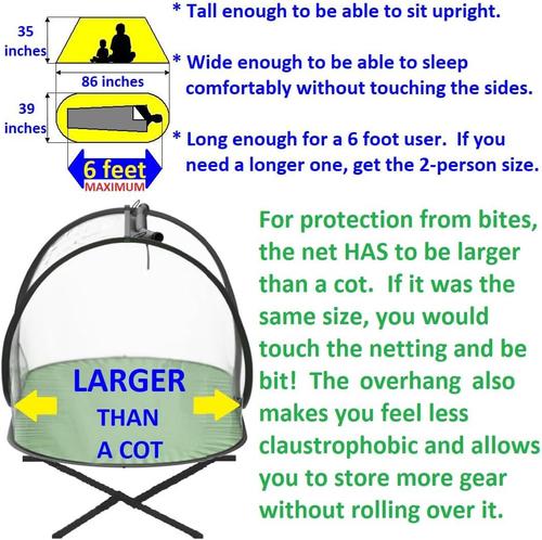 Instant Pop up Screen Tent for Camping, Noseeum Netting Has Finer Mesh than a Mo - Picture 3 of 12