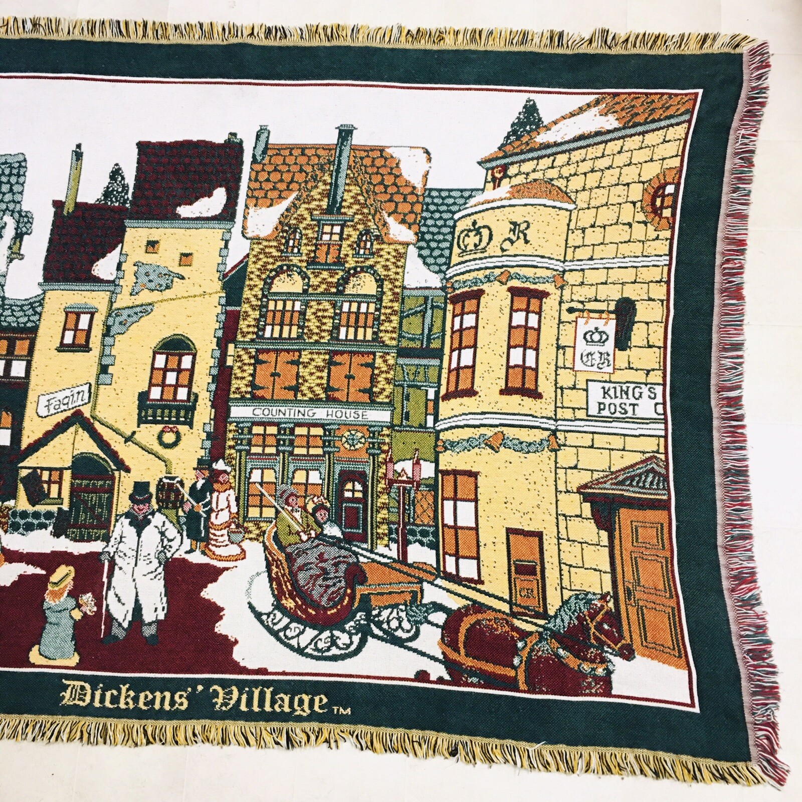 Department 56 Dickens Village Series Woven Cotton Tapestry Throw
