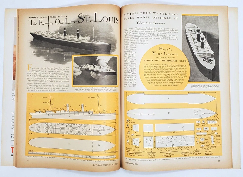 Popular Science September 1934 Illustrated Magazine Airplanes Motorcycles Crime - Image 4 of 4